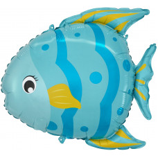Шар (24''/61 см) Фигура, Маленькая рыбка, Голубой, 1 шт.