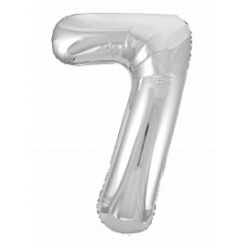 Шар (40''/102 см) Цифра, 7 Slim, Серебро, 1 шт. в упак.