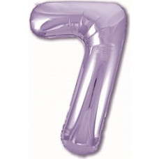 Шар (40''/102 см) Цифра, 7 Slim, Сиреневый, 1 шт. в упак.