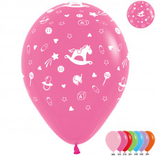 Шар (12''/30 см) Новорожденный, Ассорти, пастель, 5 ст, 50 шт.