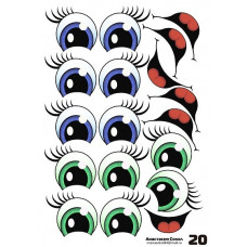 Наклейки "Глаза. Рты №20" 6 компл. на листе
