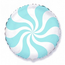 Шар (18''/46 см) Круг, Леденец, Голубой