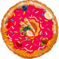 Шар (18''/46 см) Круг, Пончик, в упаковке 1 шт.