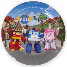Тарелки Робокар Поли, 9 дюймов, 6шт