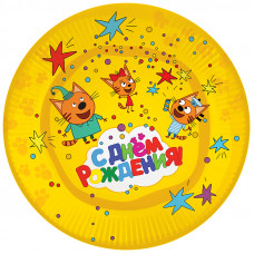 Тарелки Три Кота, 7дюйм, Желтый, 6шт