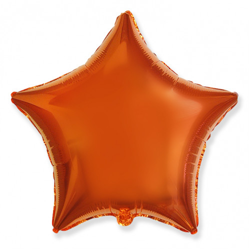 Шар (18''/46 см) Звезда, Оранжевый, 1 шт.
