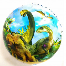 Шар (18\'\'/46 см) Круг, Динозавры Юрского периода, 1 шт.