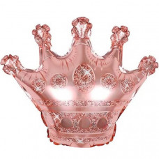 Шар (34''/86 см) Фигура, Корона, Розовое золото, 1 шт.