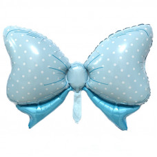 Шар (65/40 см) Фигура, Бант голубой.