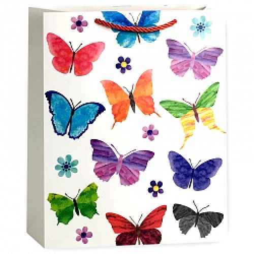 Пакет подарочный Разноцветные Бабочки, 18*23*10 см