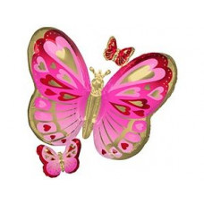 А ФИГУРА/P35 Бабочки сердца Pink GoldRed