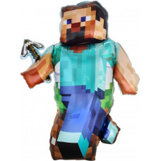 Шар (33''/84 см) Фигура, Пиксельный герой, 1 шт.