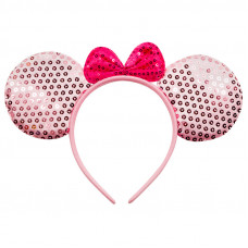 Ободок с ушками Розовые блестки