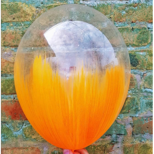 Воздушный Шар (12''/30 см) Браш, Оранжевый блеск, кристалл, 10 шт.