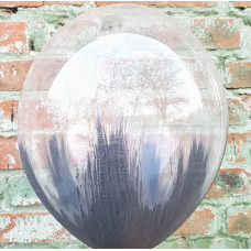 Воздушный Шар (12''/30 см) Браш, Графитовый блеск, кристалл, 10 шт.