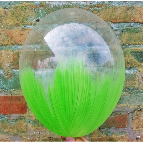 Воздушный Шар (12''/30 см) Браш, Зеленый блеск, кристалл, 10 шт.