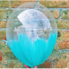 Воздушный Шар (12''/30 см) Браш, Бирюзовый блеск, кристалл, 10 шт.