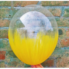 Воздушный Шар (12''/30 см) Браш, Желтый блеск, кристалл, 10 шт.