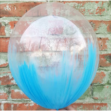 Воздушный Шар (12''/30 см) Браш, Голубой блеск, кристалл, 10 шт.
