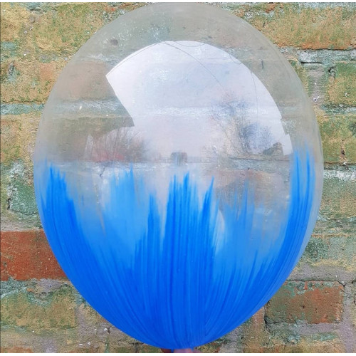 Воздушный Шар (12''/30 см) Браш, Синий блеск, кристалл, 10 шт.