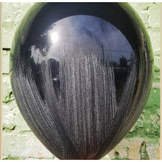 Воздушный Шар (12''/30 см) Браш, Серебро блеск, черный, 10 шт.