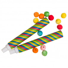 Трубочка с бумажными шариками, 15см, 30шариков