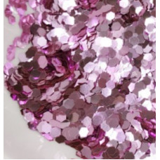 Конфетти фольга шестиугольник, 3 мм, светло-розовый, 62,5 гр.