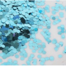 Конфетти фольга шестиугольник, 3 мм, синий, 62,5 гр.