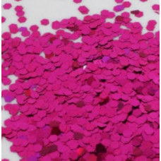 Конфетти фольга шестиугольник, 3 мм, ярко-розовый, 62,5 гр.