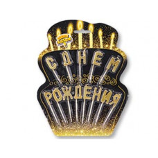 Свечи д/торта блеск бел,чёрн 6шт