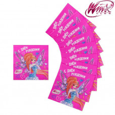 Набор салфеток 33*33 см (20 шт) "С днем рождения", феи ВИНКС