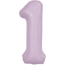 Шар (40''/102 см) Цифра, 1 Slim, Орхидея, 1 шт. в уп.