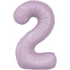 Шар (40''/102 см) Цифра, 2 Slim, Орхидея, 1 шт. в уп.