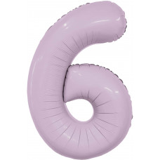 Шар (40''/102 см) Цифра, 6 Slim, Орхидея, 1 шт. в уп.
