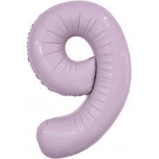 Шар (40''/102 см) Цифра, 9 Slim, Орхидея, 1 шт. в уп.