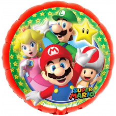 Шар (18''/46 см) Круг, Водопроводчик Марио, 1 шт. в уп.