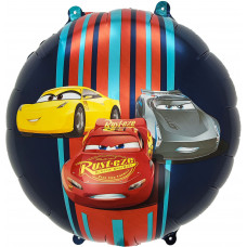 Шар (18''/46 см) Круг, Машины Тачки, 1 шт. в уп.