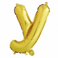 Шар с клапаном (16''/41 см) Буква, У, Золото, 1 шт.