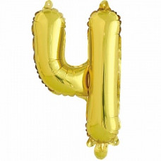 Шар с клапаном (16''/41 см) Буква, Ч, Золото, 1 шт.