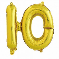 Шар с клапаном (16''/41 см) Буква, Ю, Золото, 1 шт.