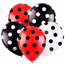 Латексный шар Т 12 Горох микс, Ассорти Пастель 5 ст. / 100 шт./