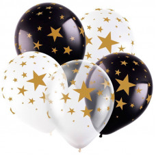 Латексный шар Т 12 Звезды, Ассорти Пастель-Кристал 5 ст. / 100 шт. /
