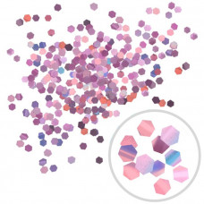 Глиттер "Блестки" лазерный роза голд 6 мм / 100 г /