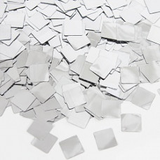 Конфетти фольга Квадрат, Серебро, Металлик, 1 см, 50 г.