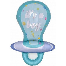 Шар (38''/97 см) Фигура, Соска-пустышка для мальчика, Голубой, 1 шт.