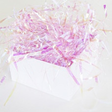 Наполнитель для коробок Мерцающие феттучини, ПЭТ, Розовый, 30 г.