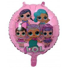 Шар (18''/46 см) Круг, ЛОЛ,  розовый, 1 шт.