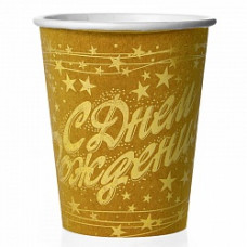 Стаканы (250 мл) С Днем Рождения (звезды), Крафт, Золото и другие