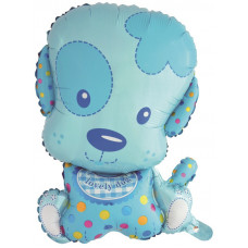 Шар (28''/71 см) Фигура, Маленький щенок Мальчик, Голубой