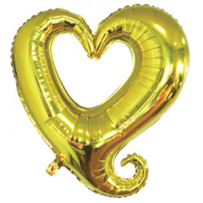 Шар (18''/46 см) Фигура, Цепь сердец, Золото